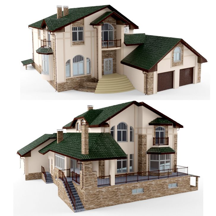 مدل سه بعدی ساختمان کلاسیک - 4
