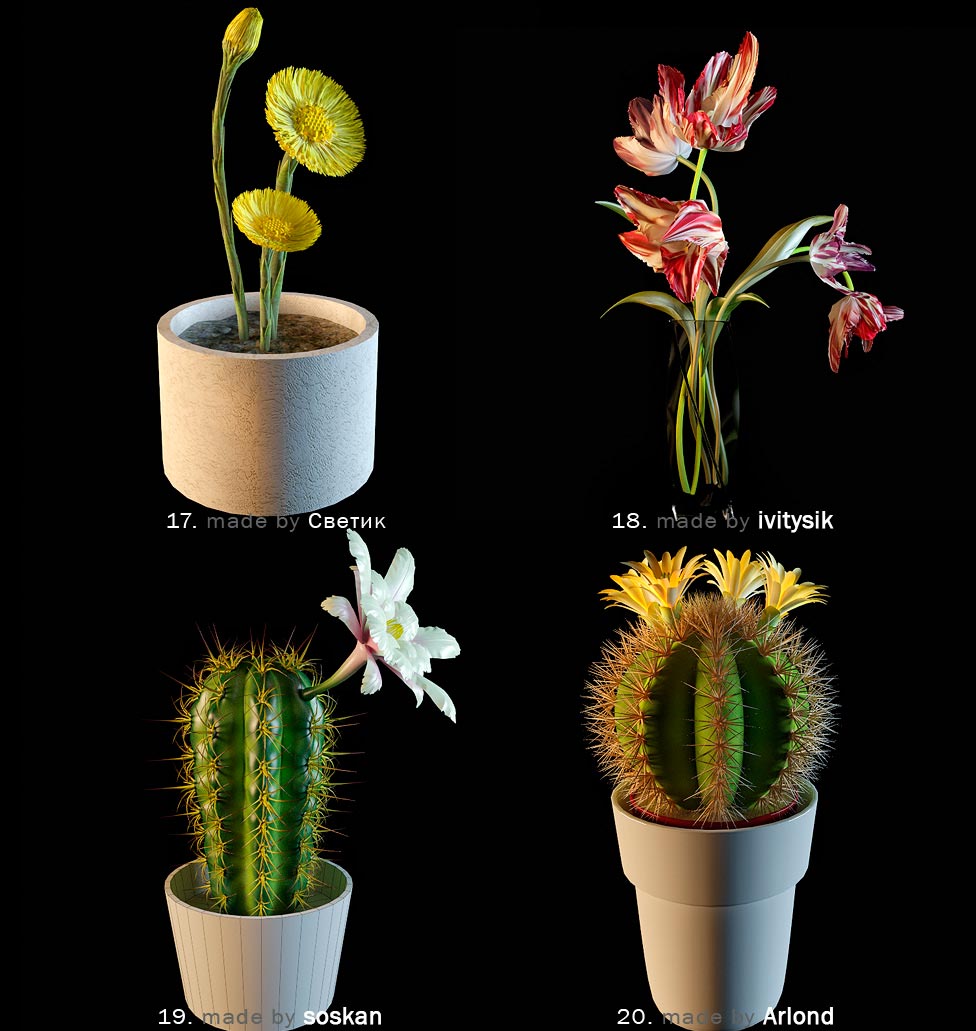 دانلود 36 مدل سه بعدی گلدان گل - 4