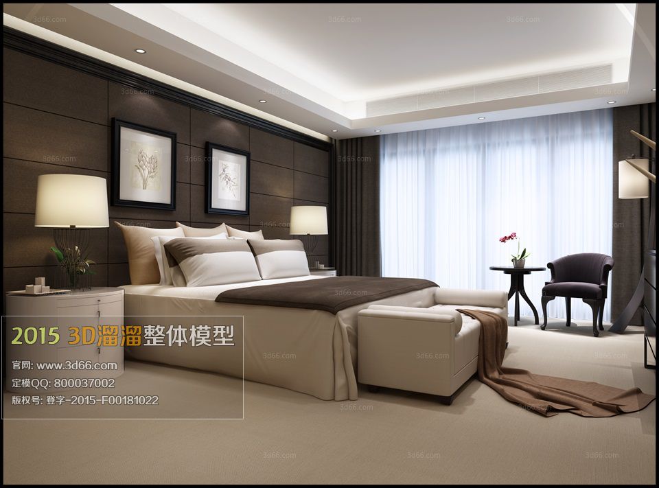 مدل سه بعدی اتاق خواب مدرن 2 - 16
