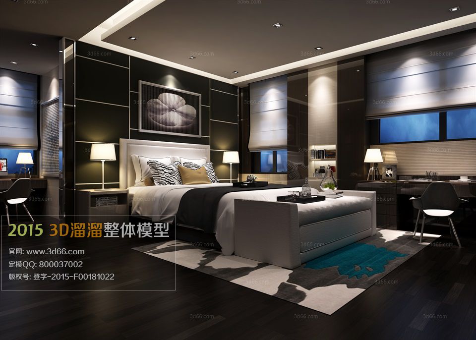 مدل سه بعدی اتاق خواب مدرن 2 - 18