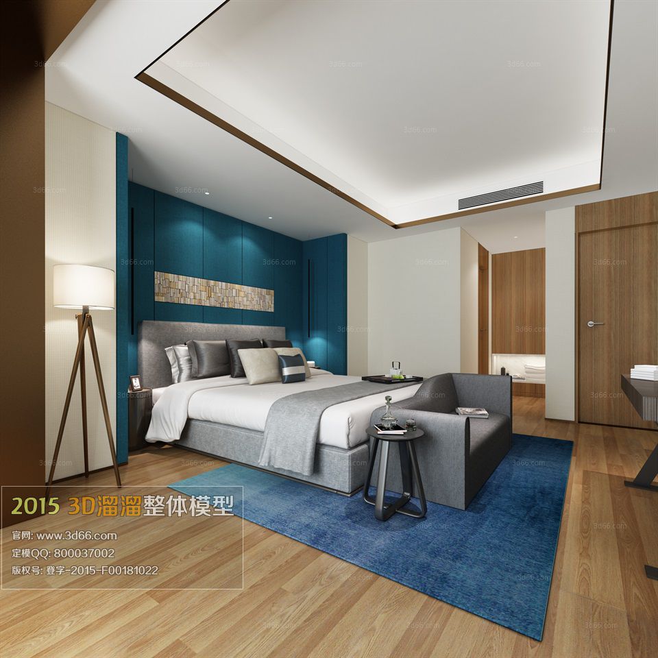 مدل سه بعدی اتاق خواب مدرن 2 - 4