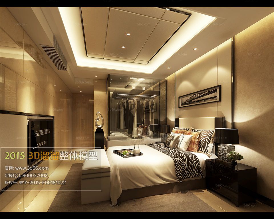 مدل سه بعدی اتاق خواب مدرن 3 - 12
