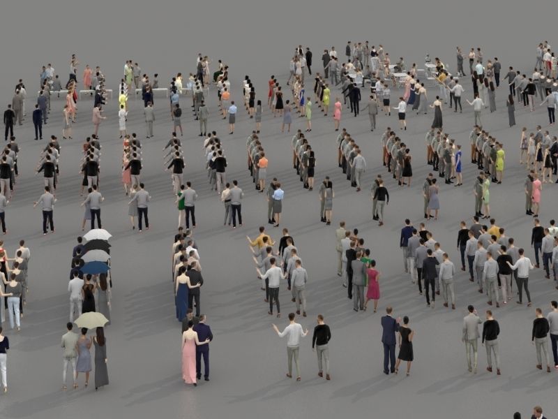 مدل سه بعدی جمعیت مردم - 14