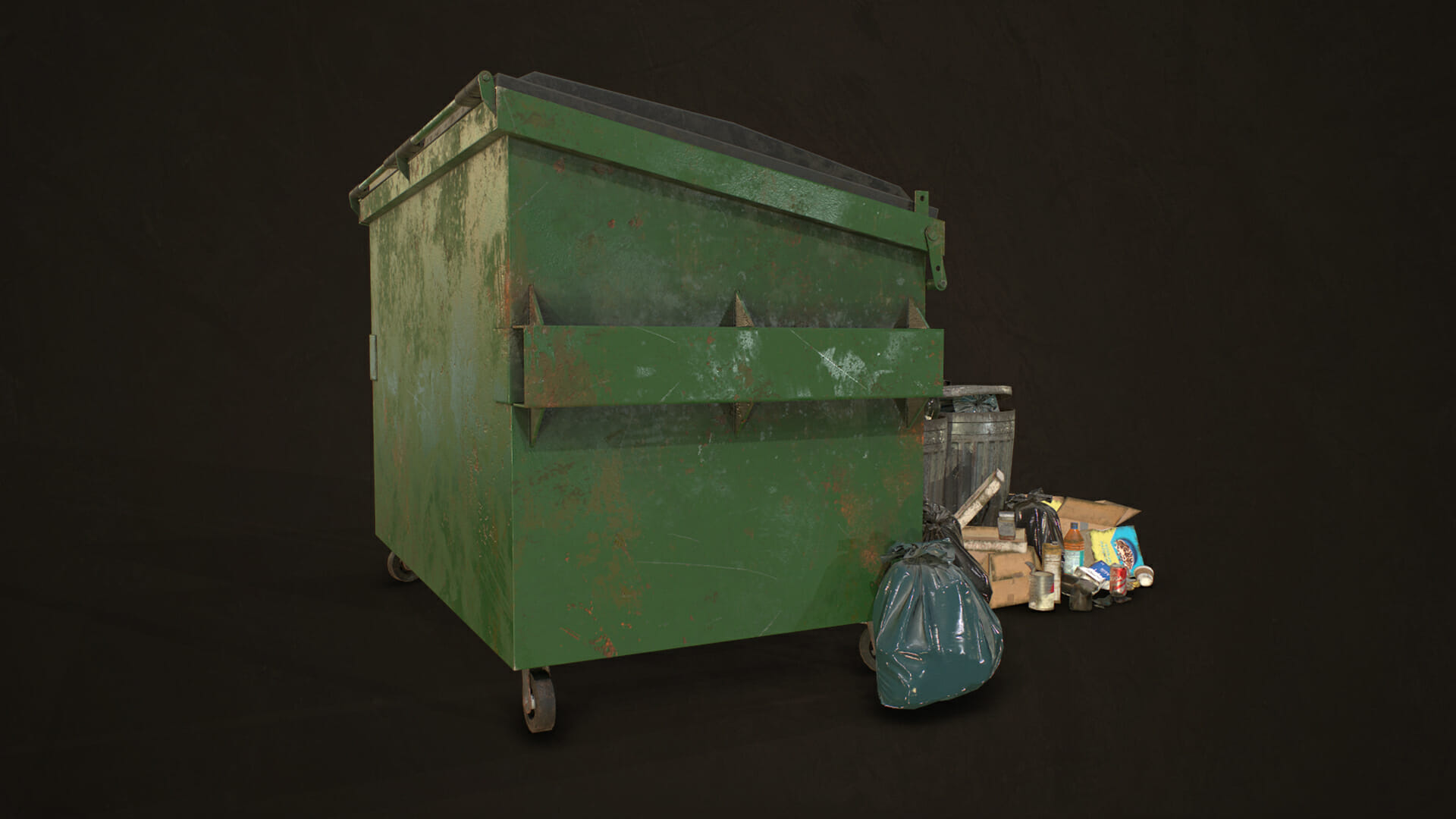 مدل سه بعدی سطل آشغال شهری - 8