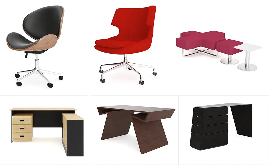 21 مدل سه بعدی میز و صندلی اداری - 2