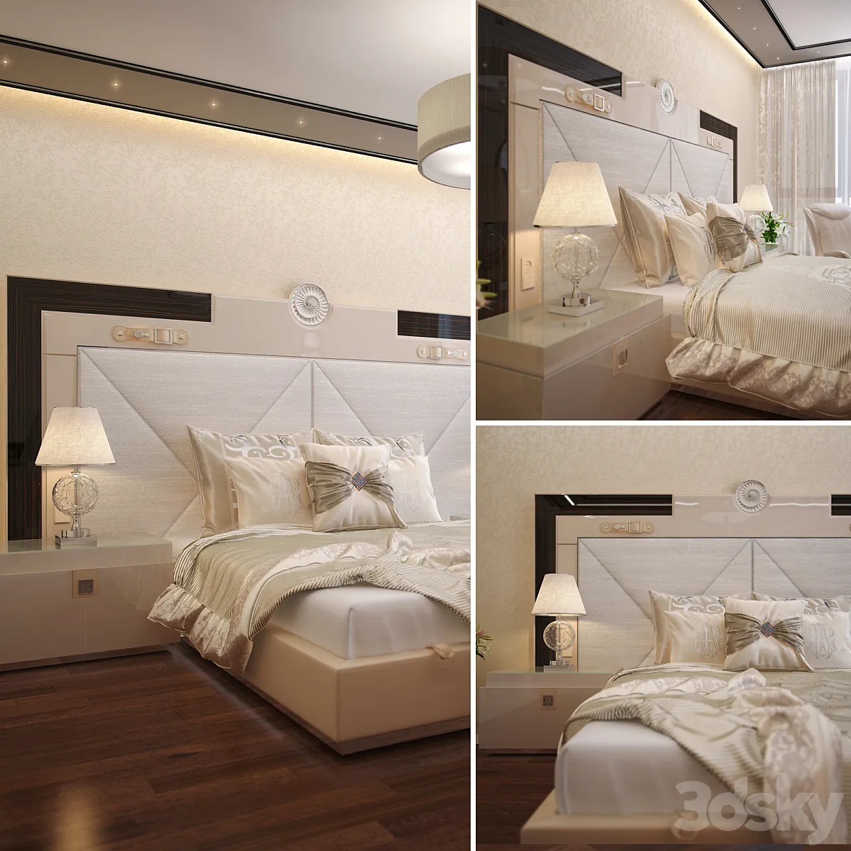 مدل سه بعدی تخت خواب کلاسیک 10 - 4