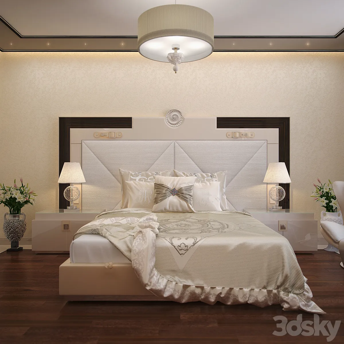 مدل سه بعدی تخت خواب کلاسیک 10 - 6