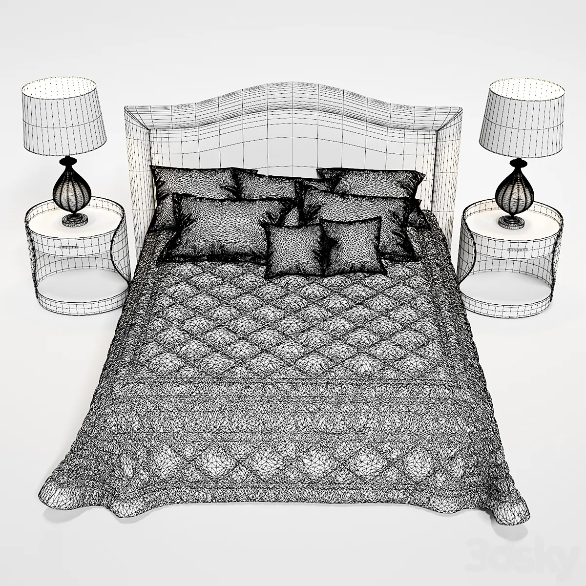 مدل سه بعدی تخت خواب کلاسیک 12 - 6