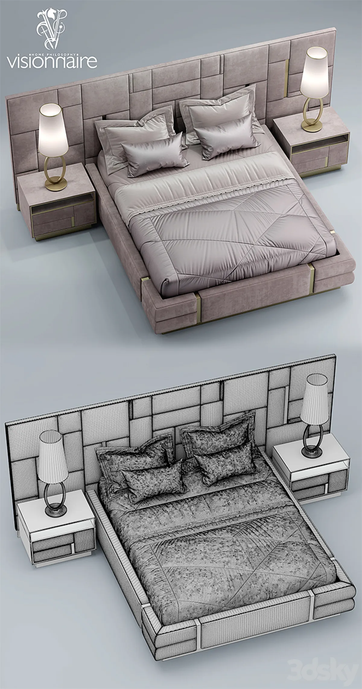 مدل سه بعدی تخت خواب کلاسیک 16 - 6