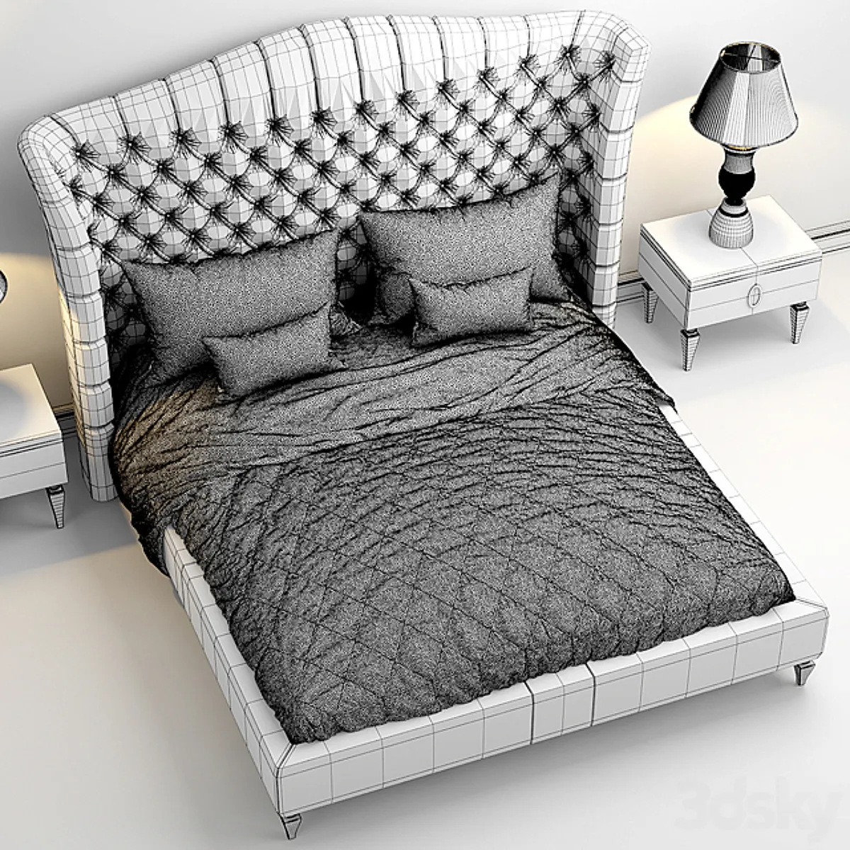 مدل سه بعدی تخت خواب کلاسیک 26 - 6