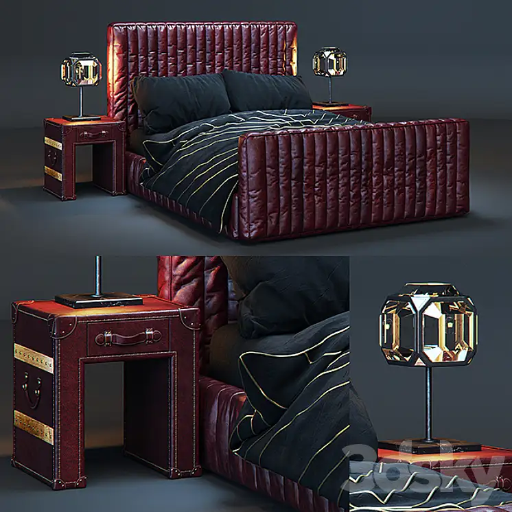 دانلود مدل سه بعدی تخت خواب کلاسیک 52 - 2