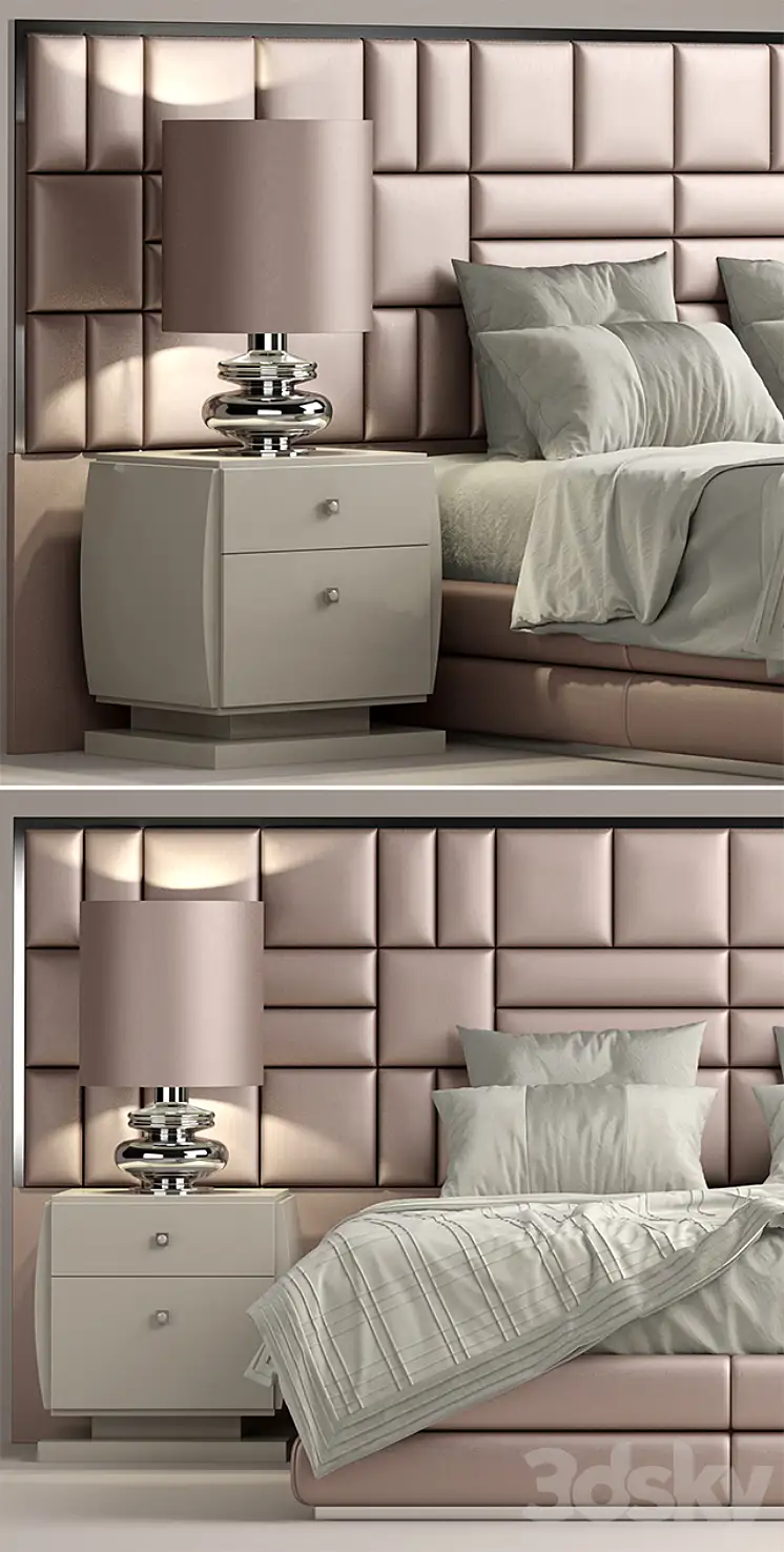 مدل سه بعدی تخت خواب کلاسیک 54 - 4