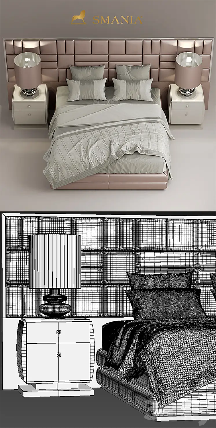 مدل سه بعدی تخت خواب کلاسیک 54 - 6