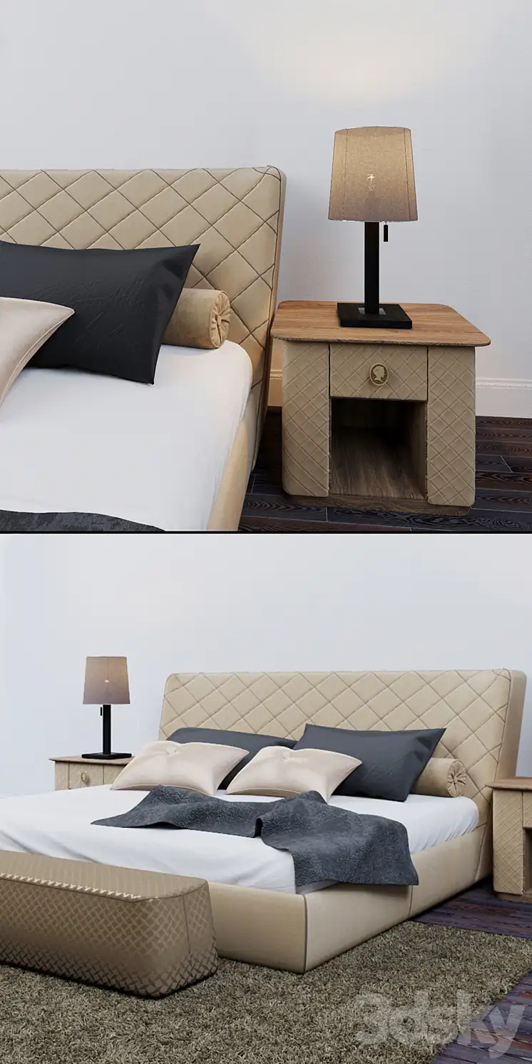 دانلود مدل سه بعدی تخت خواب کلاسیک 68 - 4