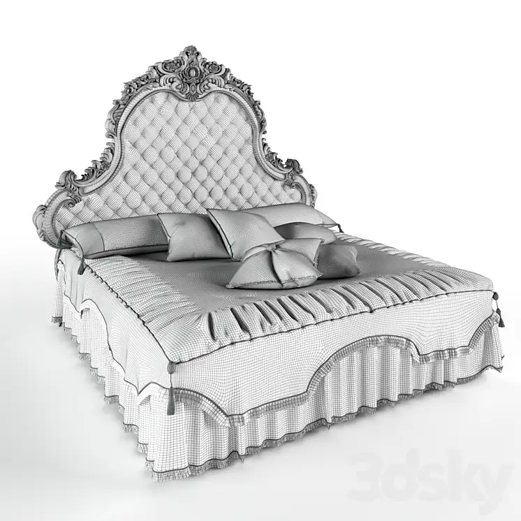 دانلود مدل سه بعدی تخت خواب کلاسیک 72 - 4
