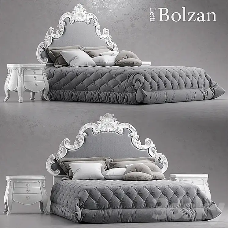 مدل سه بعدی تخت خواب کلاسیک 74 - 2