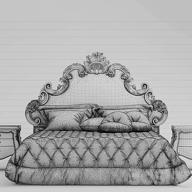 مدل سه بعدی تخت خواب کلاسیک 74 - 6