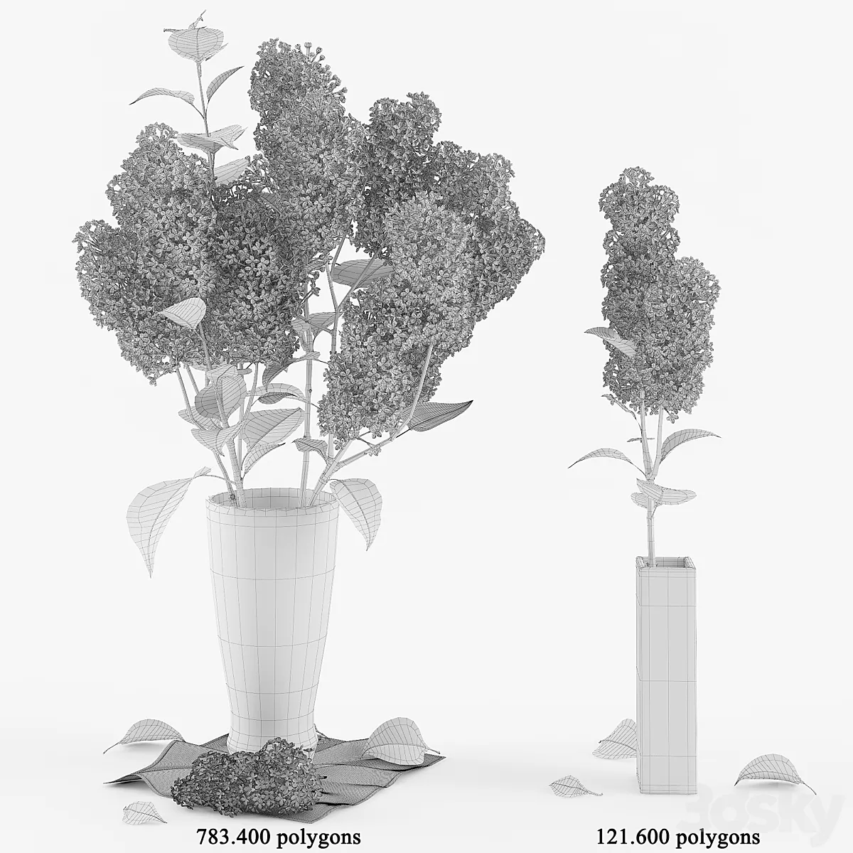 مدل سه بعدی گلدان گل کلاسیک 14 - 6