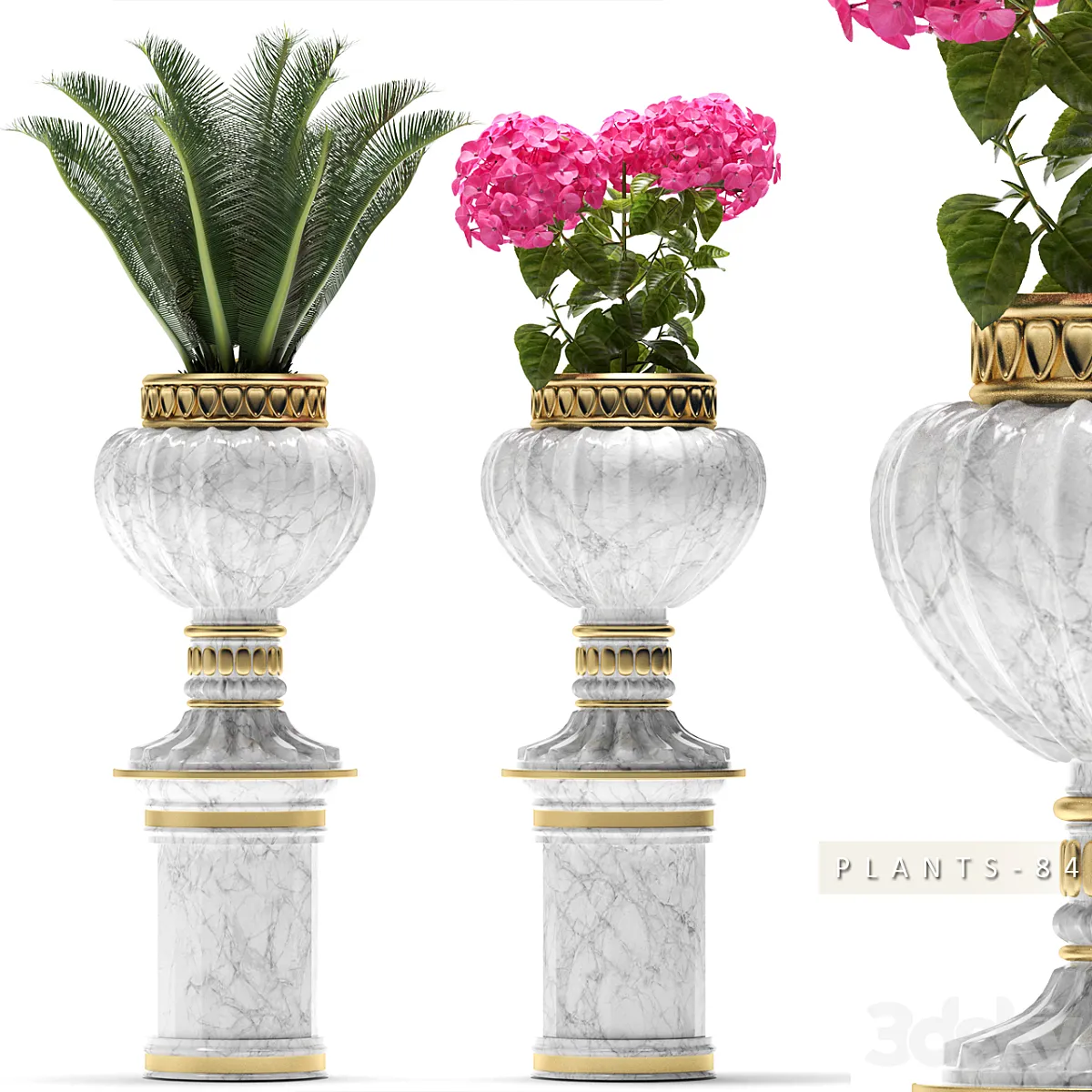 مدل سه بعدی گلدان گل کلاسیک 8 - 2