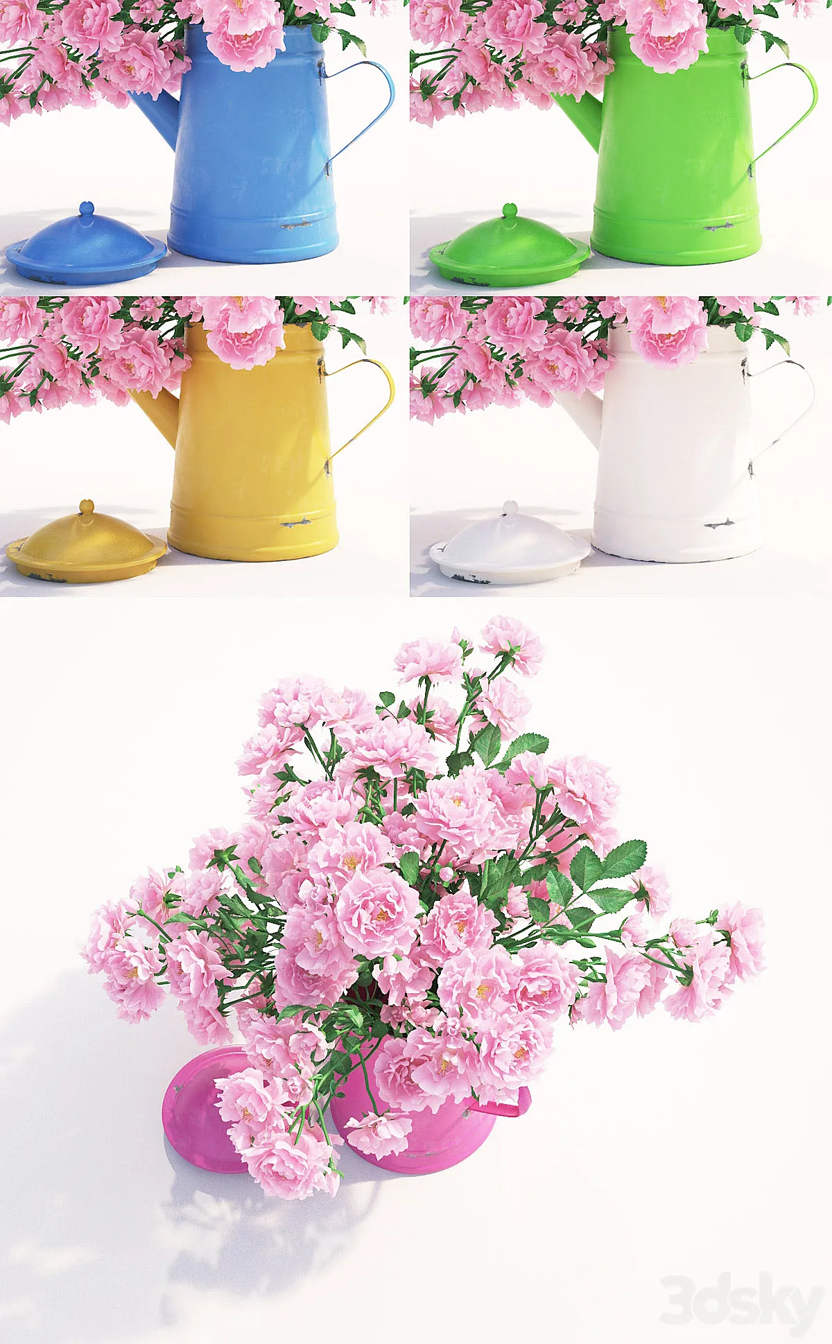 آبجکت گلدان گل کلاسیک 11 - 6