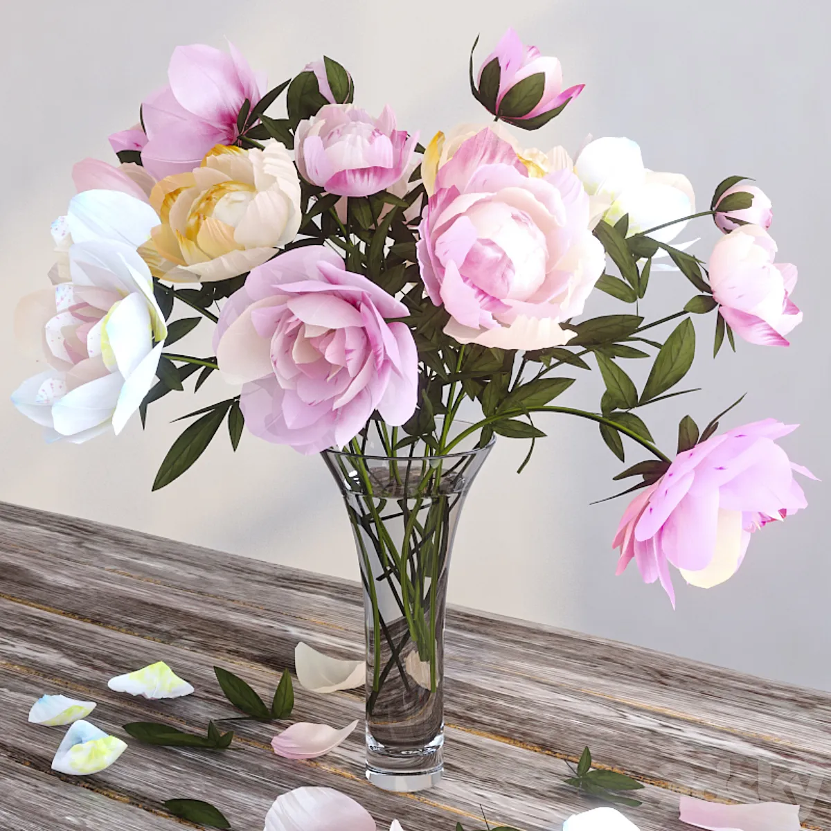 آبجکت گلدان گل کلاسیک 3 - 2