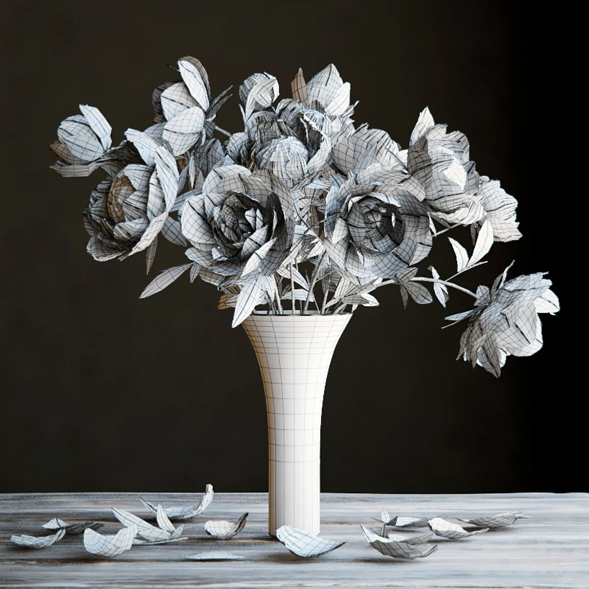 آبجکت گلدان گل کلاسیک 3 - 6