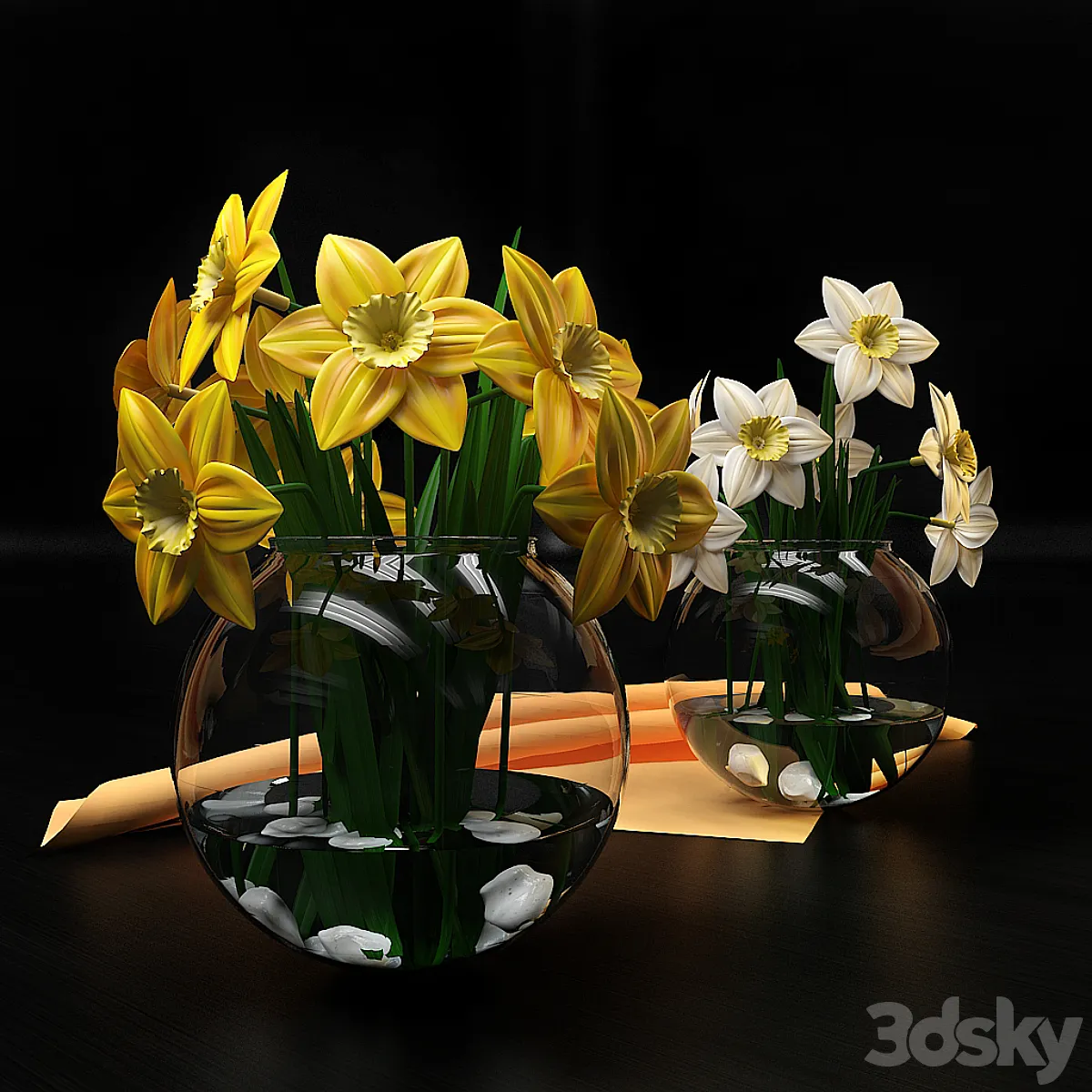 آبجکت گلدان گل کلاسیک 9 - 2