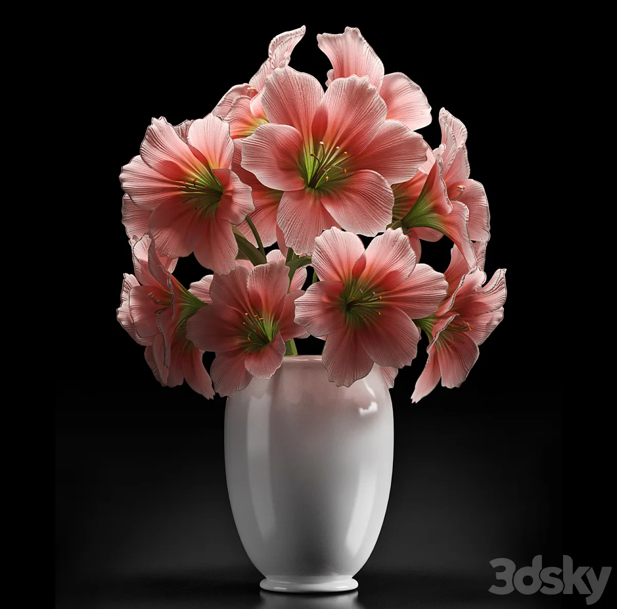 آبجکت گلدان گل کلاسیک 1 - 2