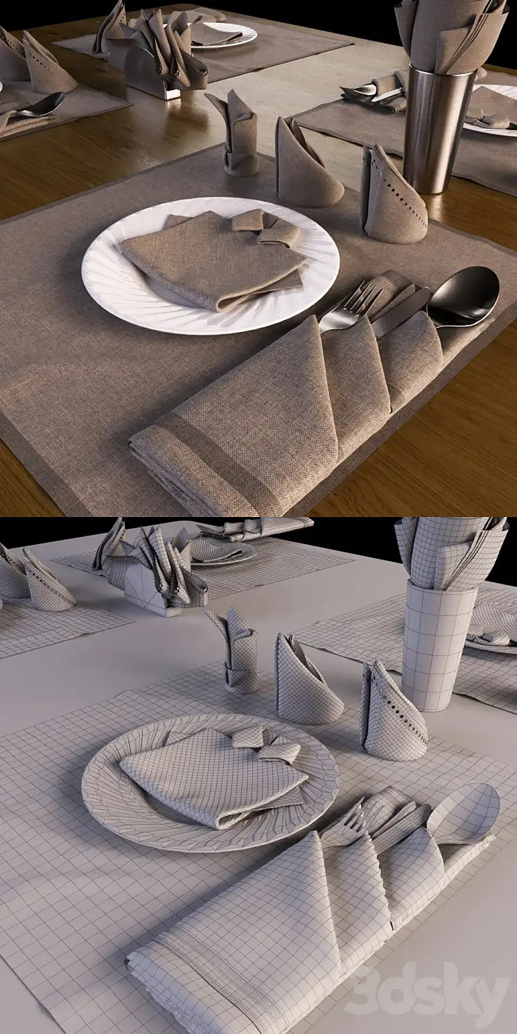 مدل سه بعدی میز غذا کلاسیک 14 - 6