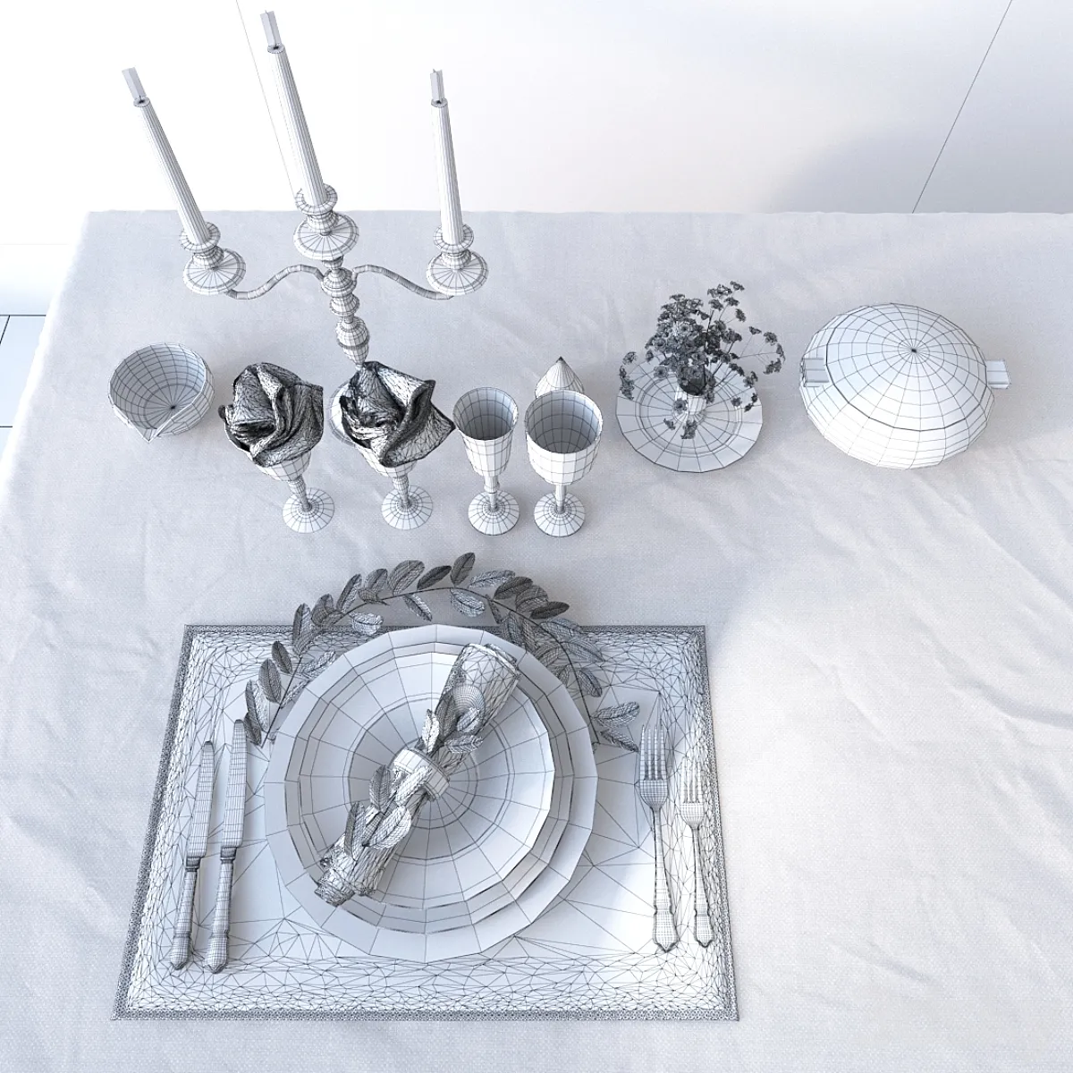 مدل سه بعدی میز غذا کلاسیک 8 - 6