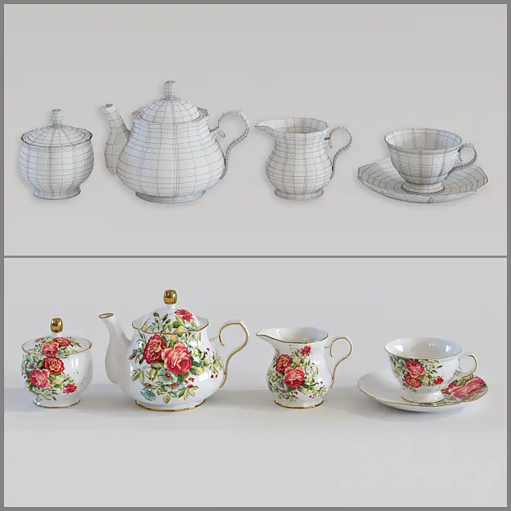 مدل سه بعدی ست چای خوری کلاسیک 2 - 6