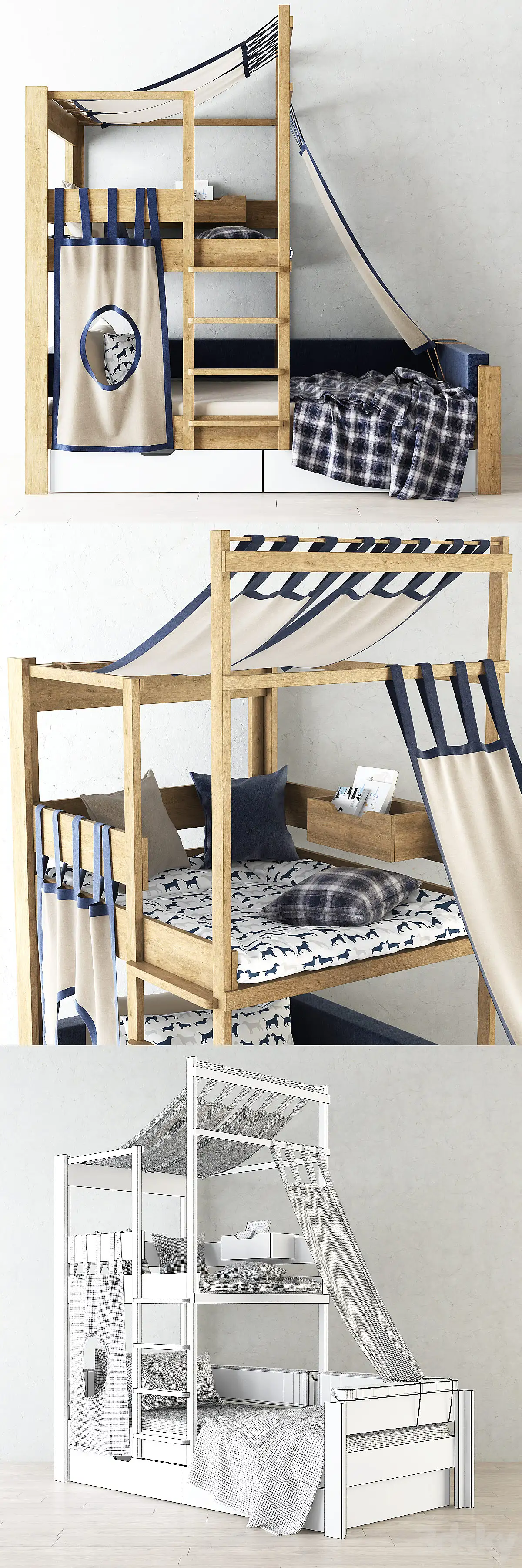 دانلود مدل سه بعدی تخت خواب کودک مدرن 4 - 4