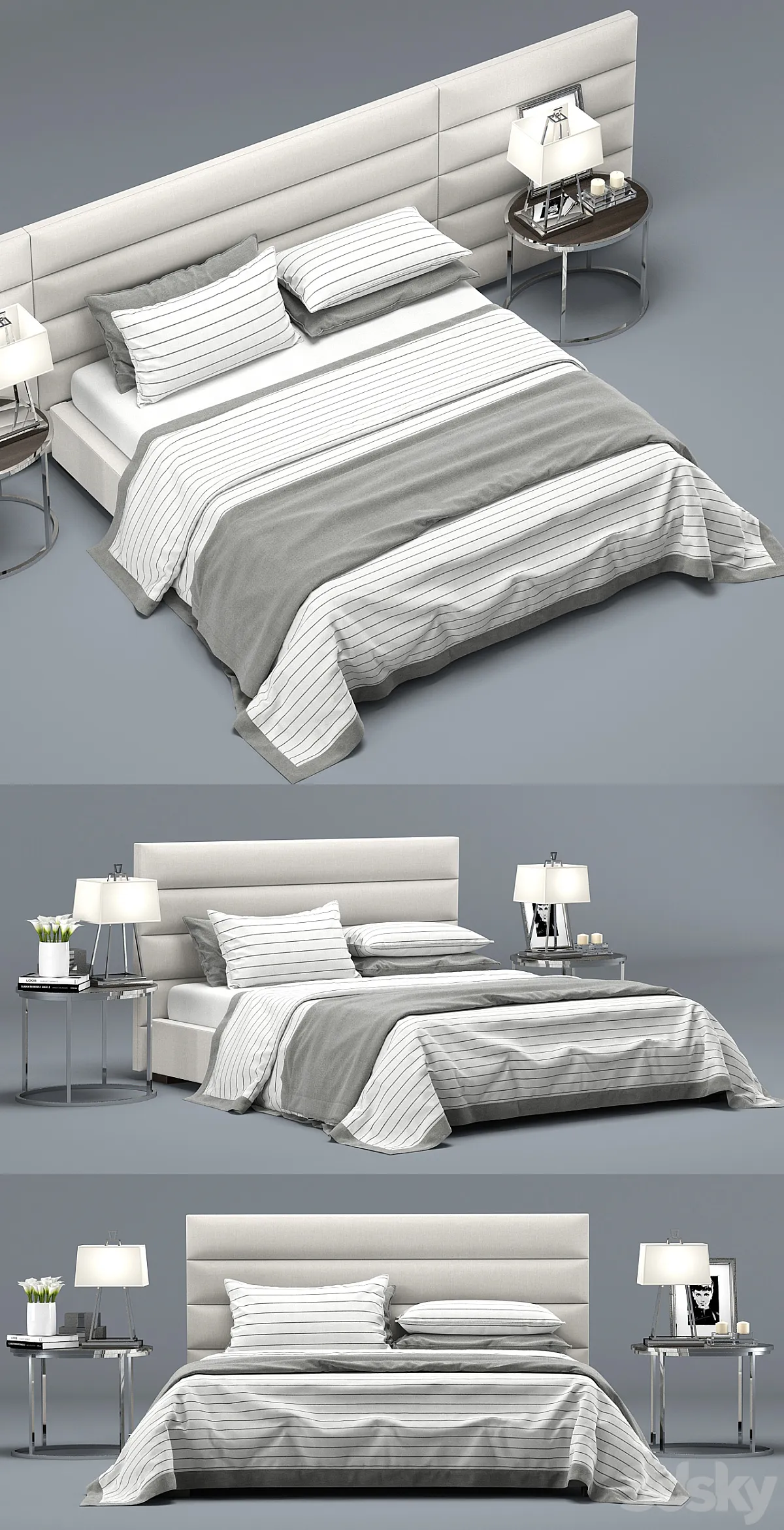 مدل سه بعدی تخت خواب مدرن 10 - 6