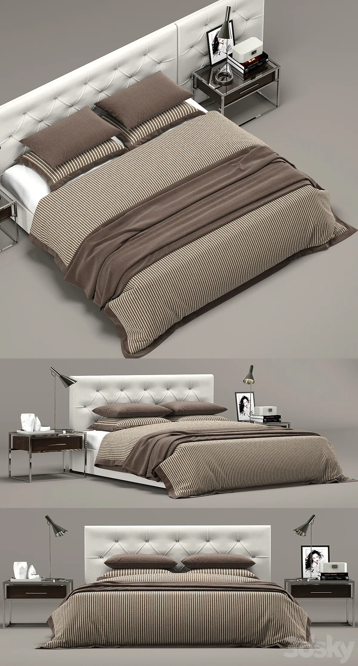مدل سه بعدی تخت خواب مدرن 12 - 6