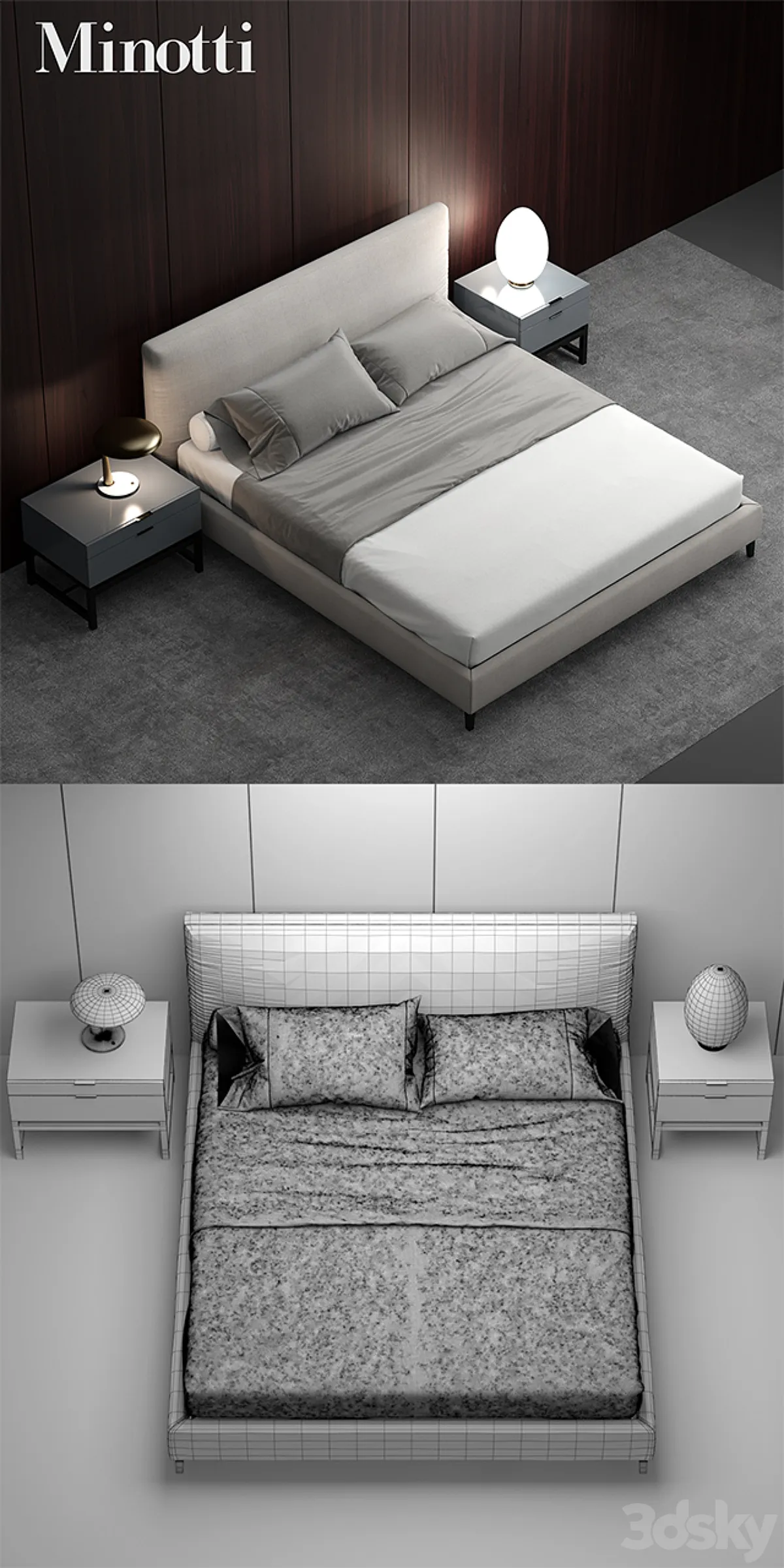 مدل سه بعدی تخت خواب مدرن 18 - 6
