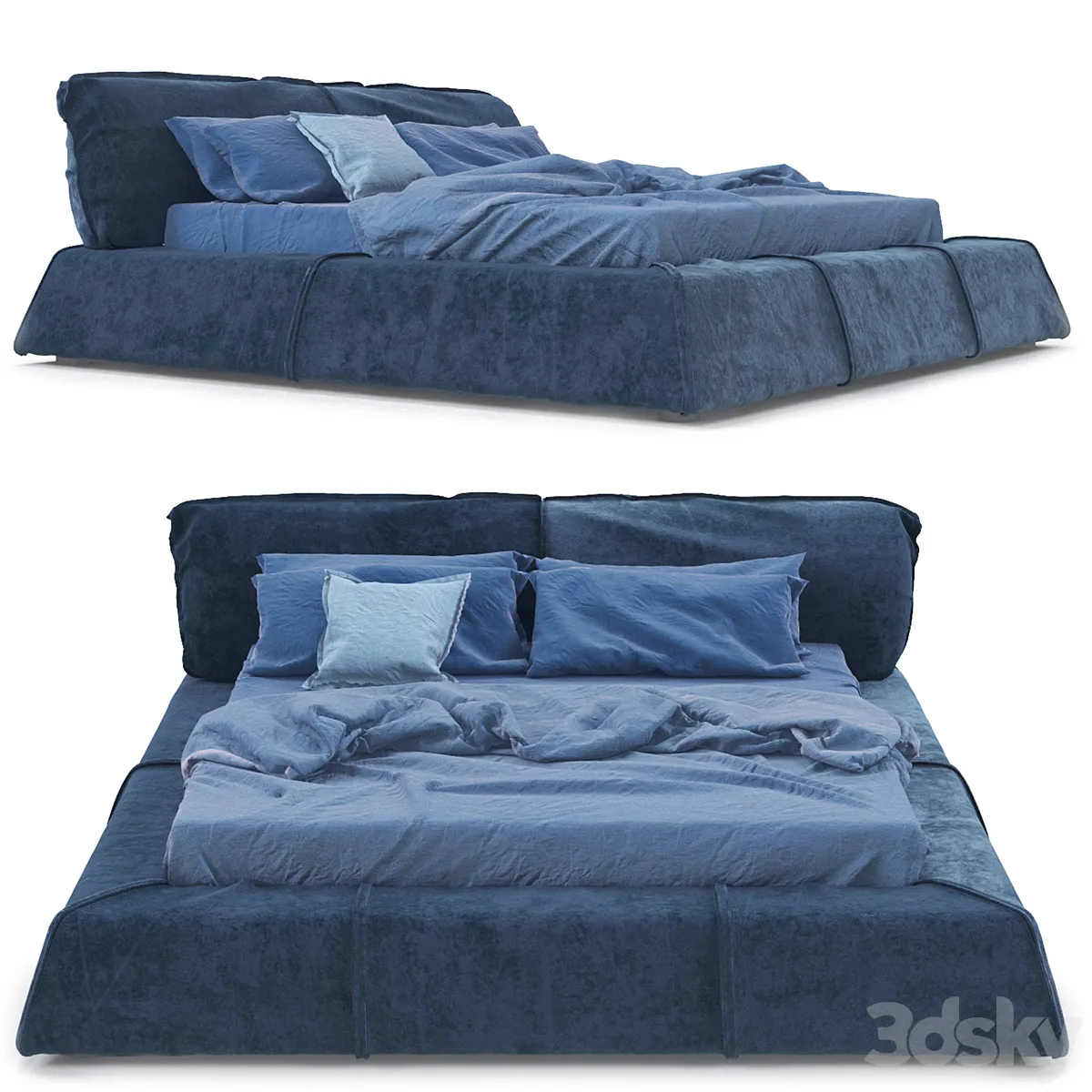 مدل سه بعدی تخت خواب مدرن 20 - 2