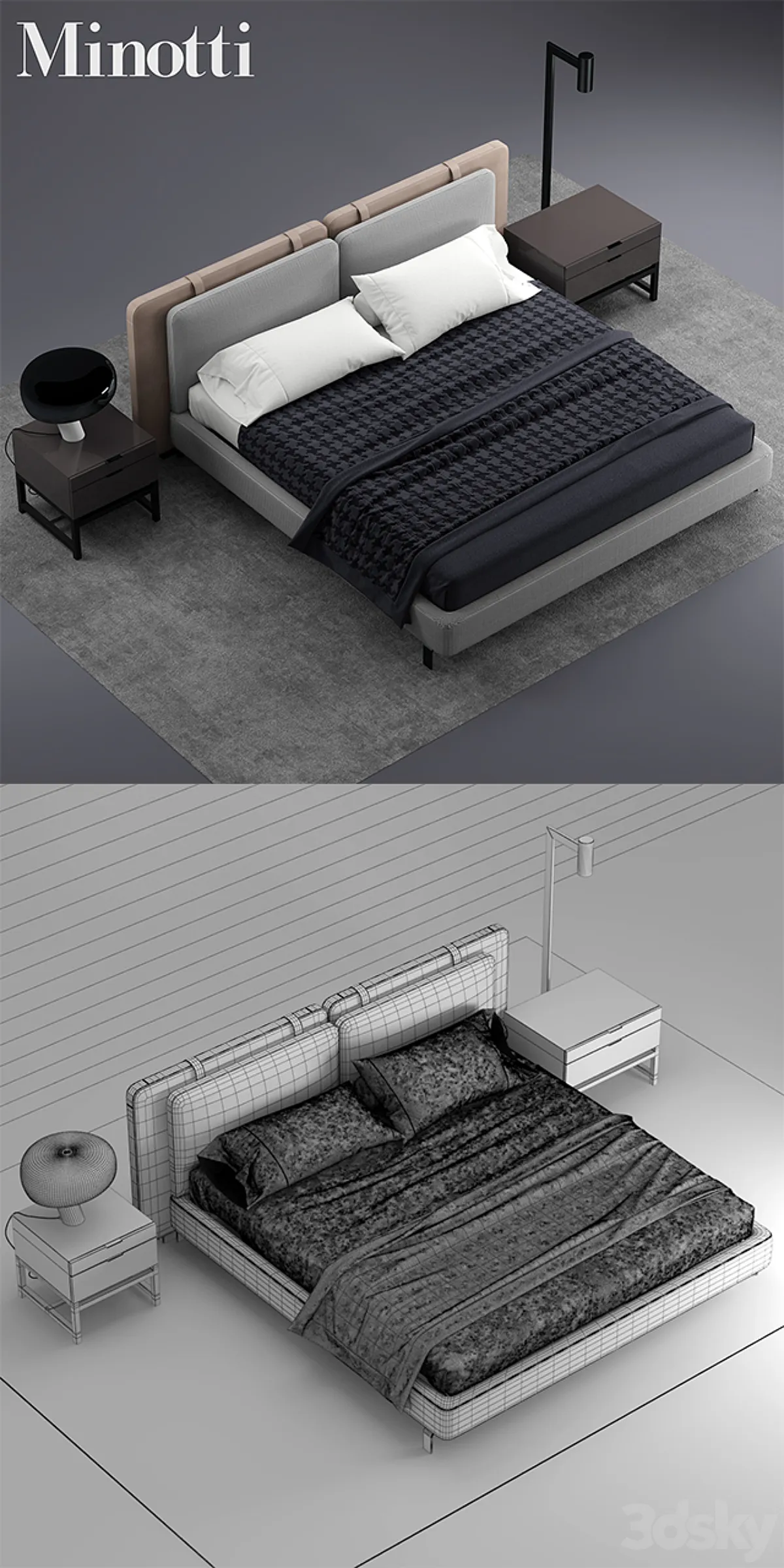 مدل سه بعدی تخت خواب مدرن 32 - 6