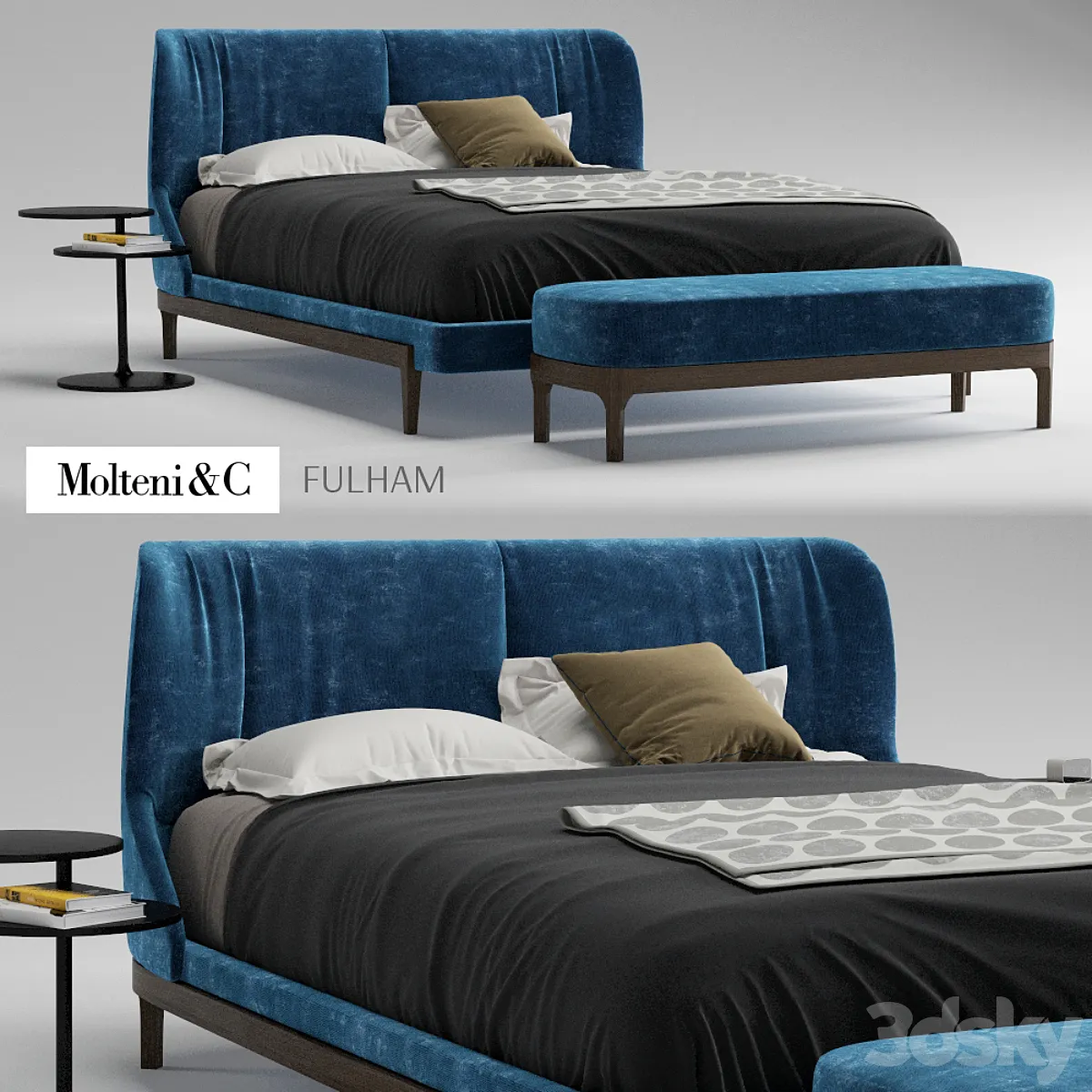 مدل سه بعدی تخت خواب مدرن 34 - 2