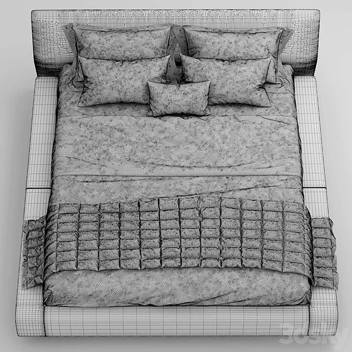 مدل سه بعدی تخت خواب مدرن 36 - 6