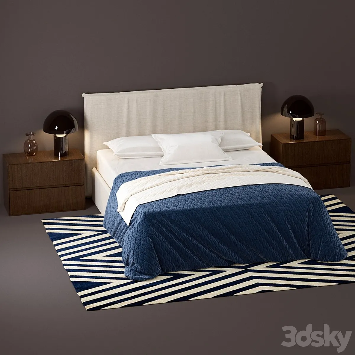 مدل سه بعدی تخت خواب مدرن 38 - 2
