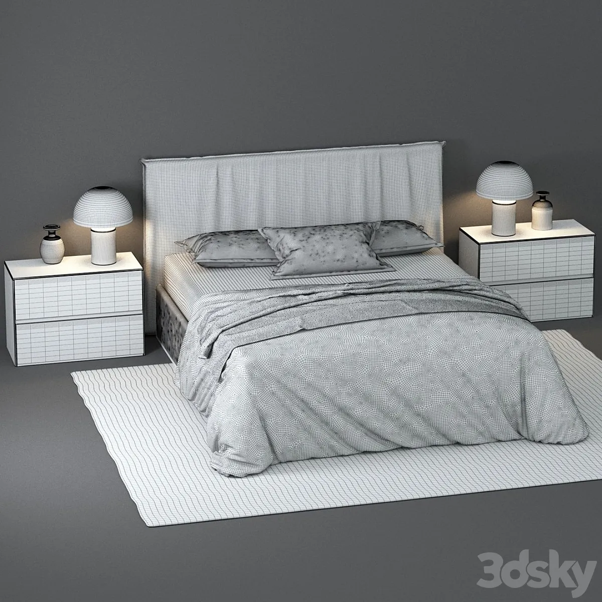 مدل سه بعدی تخت خواب مدرن 38 - 6