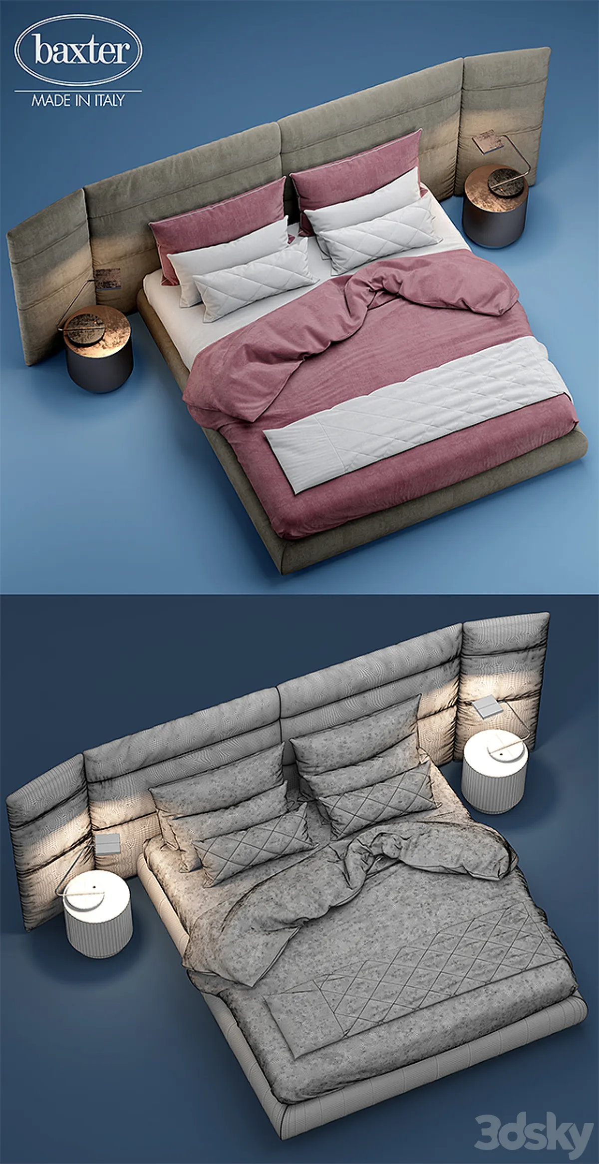 مدل سه بعدی تخت خواب مدرن 40 - 6
