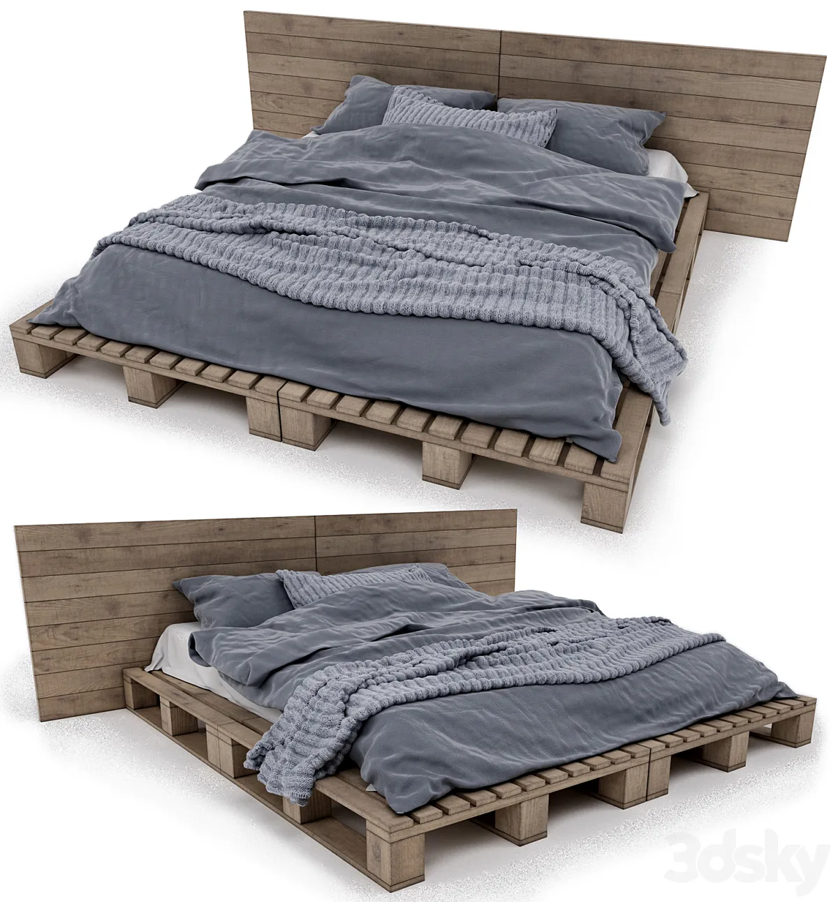 مدل سه بعدی تخت خواب مدرن 44 - 2