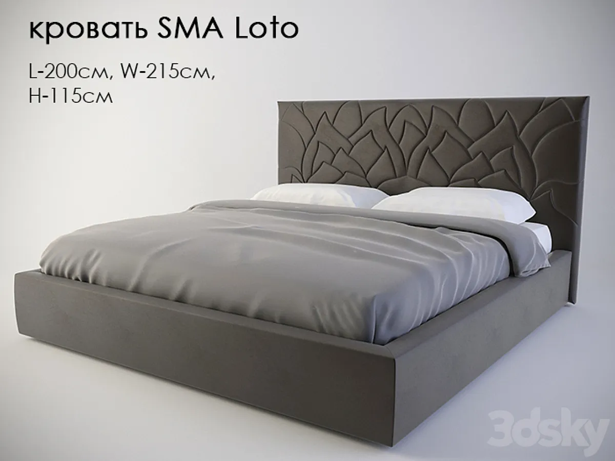 مدل سه بعدی تخت خواب مدرن 48 - 2