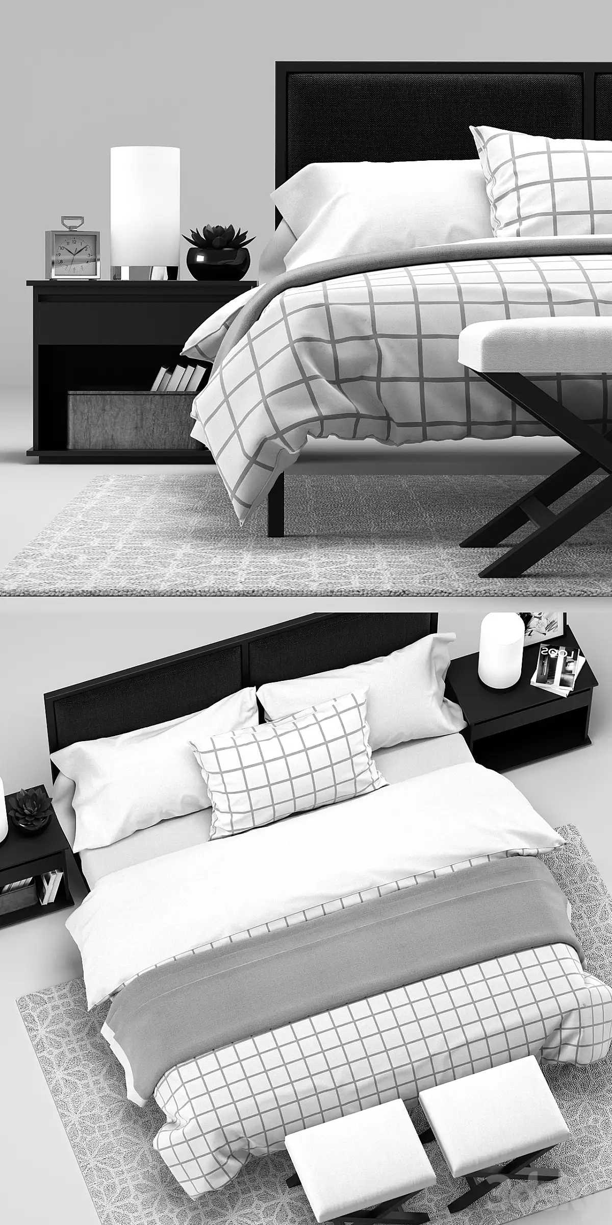 مدل سه بعدی تخت خواب مدرن 56 - 4