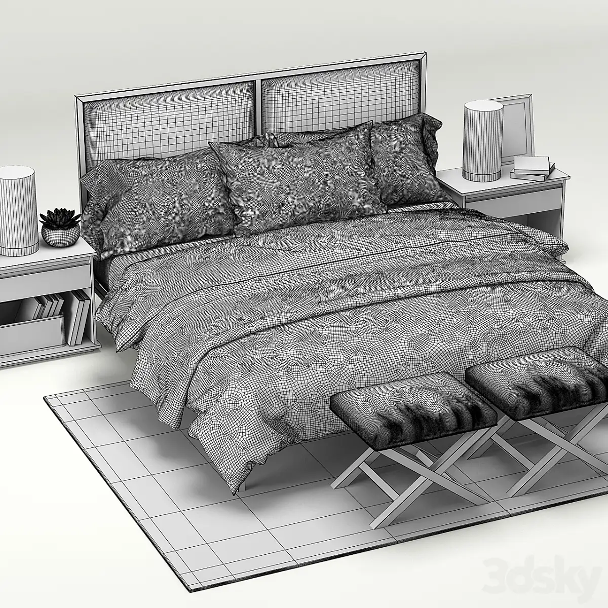 مدل سه بعدی تخت خواب مدرن 56 - 6
