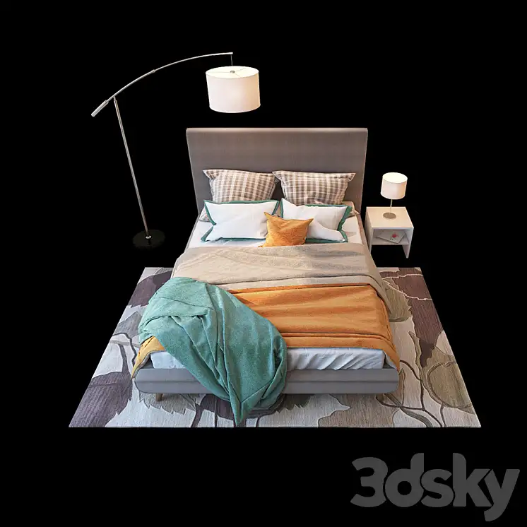 مدل سه بعدی تخت خواب مدرن 60 - 4
