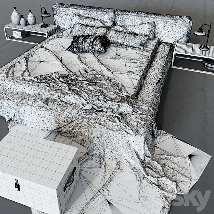 دانلود مدل سه بعدی تخت خواب مدرن 66 - 6