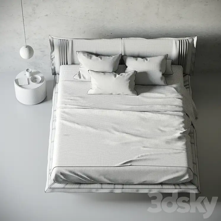 مدل سه بعدی تخت خواب مدرن 80 - 6