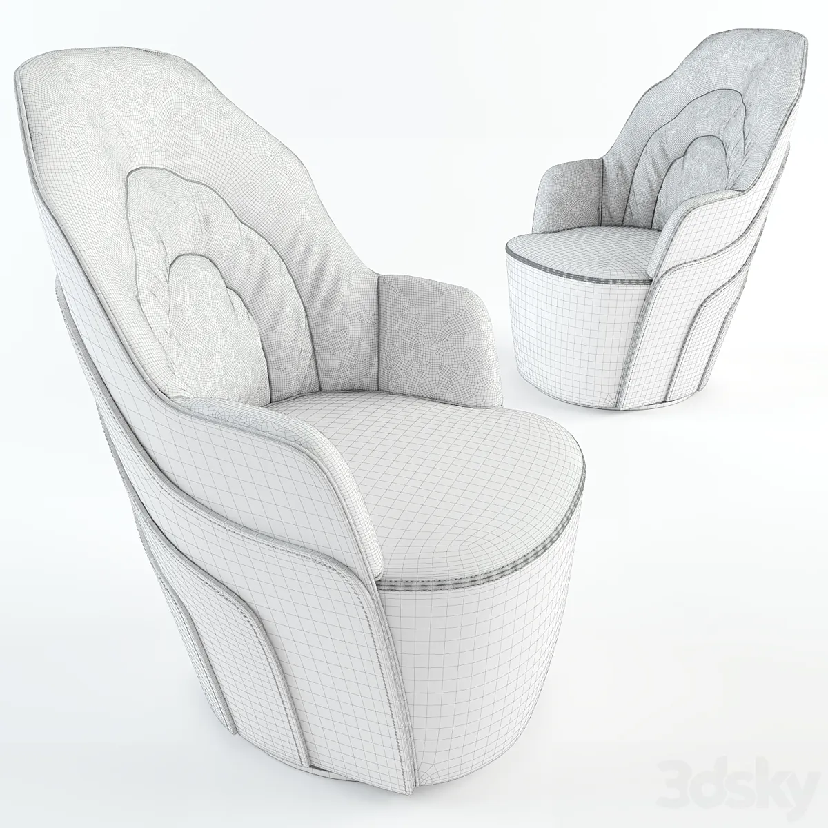 مدل سه بعدی صندلی چرم مدرن 1 - 6